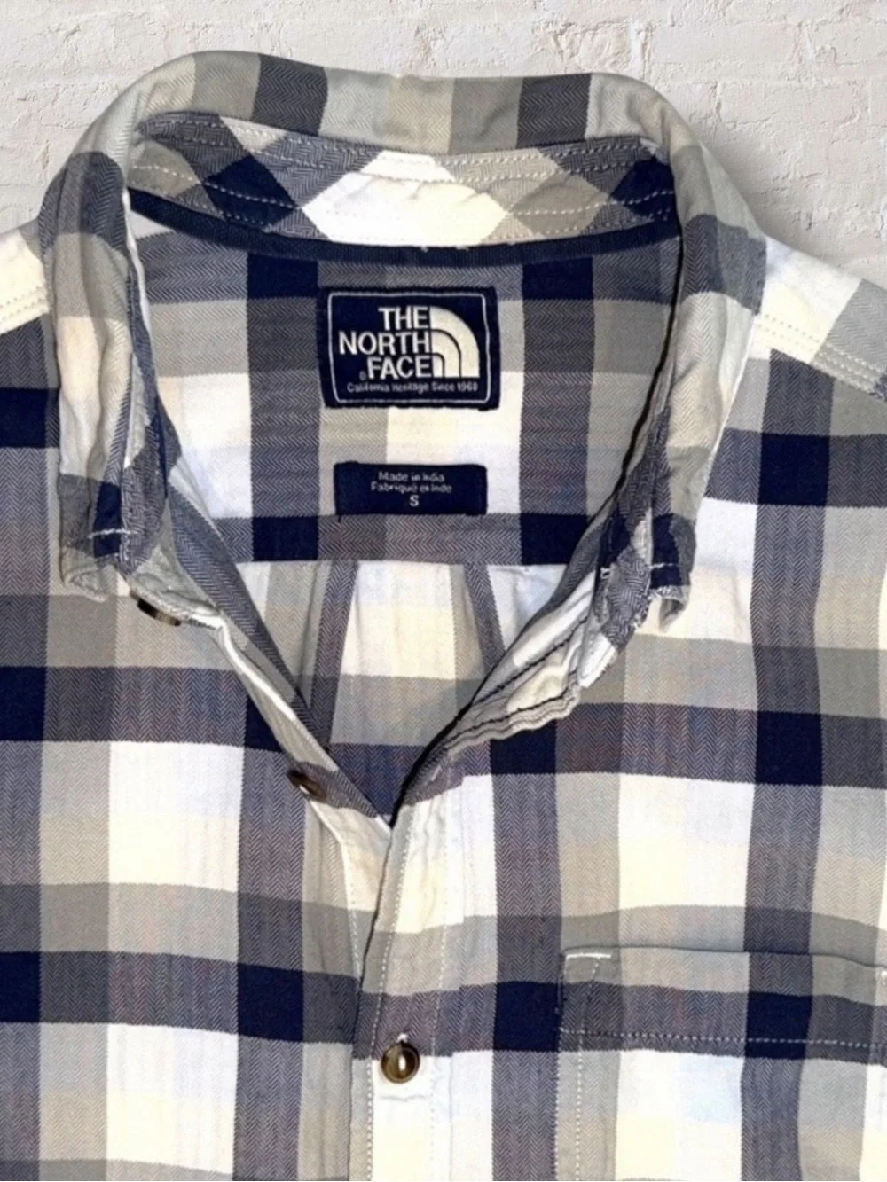 The North Face Men’s Flannel Shirt Plaid Button Down Long Sleeve Size Small